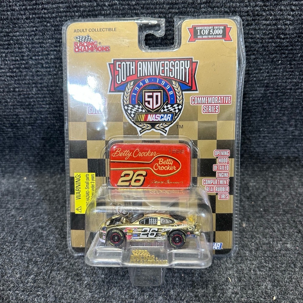 Racing Champions 05052 NASCAR 50th 1:64 Gold Die-cast Car 1998 #26 Betty Crocker